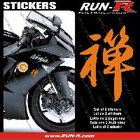 Adhesifs & Stickers Auto 2 stickers KANJI ZEN 16 cm - ORANGE - Run-R