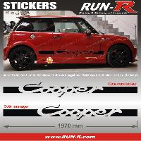 Adhesifs & Stickers Auto 2 stickers MINI COOPER 197 cm - NOIR - Run-R
