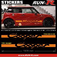 Adhesifs & Stickers Auto 2 stickers MINI COOPER 197 cm - ORANGE - Run-R