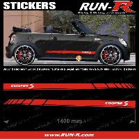 Adhesifs & Stickers Auto 2 stickers MINI COOPERS S 140 cm - ROUGE lettres BLANCHES - Run-R