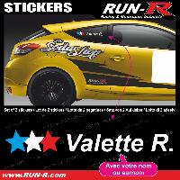 Adhesifs & Stickers Auto 2 stickers NOM PILOTE drift rallye style 3 etoiles - Lettrage blanc - Run-R