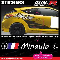 Adhesifs & Stickers Auto 2 stickers NOM PILOTE drift rallye style VOLANT PILOTE - Lettrage blanc - Run-R