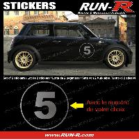 Adhesifs & Stickers Auto 2 stickers NUMERO DE COURSE 28 cm - ARGENT - TOUT VEHICULE - Run-R