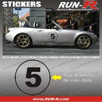 Adhesifs & Stickers Auto 2 stickers NUMERO DE COURSE 28 cm - NOIR - TOUT VEHICULE - Run-R