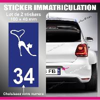 Adhesifs & Stickers Auto 2 stickers plaque immatriculation - Modele CHAT - Run-R