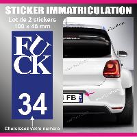 Adhesifs & Stickers Auto 2 stickers plaque immatriculation - Modele FCK - Run-R