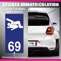 Adhesifs & Stickers Auto 2 stickers plaque immatriculation - Modele SEXY 69 - Run-R