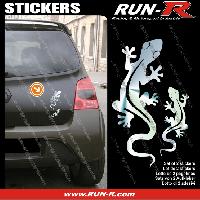 Adhesifs & Stickers Auto 2 stickers SALAMANDRE 17 cm - CHROME - Run-R