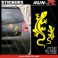 Adhesifs & Stickers Auto 2 stickers SALAMANDRE 17 cm - JAUNE - Run-R