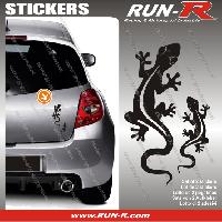 Adhesifs & Stickers Auto 2 stickers SALAMANDRE 17 cm - NOIR - Run-R