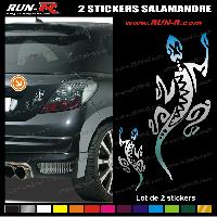 Adhesifs & Stickers Auto 2 stickers SALAMANDRE TRIBAL 18 cm - CHROME - Run-R