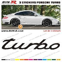 Adhesifs & Stickers Auto 3 stickers compatible avec PORSCHE Turbo 30 cm - NOIR - Run-R