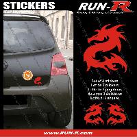 Adhesifs & Stickers Auto 3 stickers DRAGOON 11 cm - ROUGE - Run-R