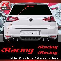 Adhesifs & Stickers Auto 3 stickers RACING compatible avec GOLF aufkleber -Rouge - Run-R