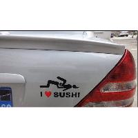 Adhesifs & Stickers Auto Adhesif - I Love Sushi - 12 cm - Noir