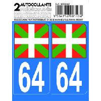 Adhesifs & Stickers Auto Autocollant departement 64 - DRAPEAU BASQUE -x2-