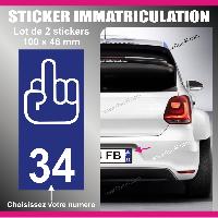 Adhesifs & Stickers Auto Autocollant sticker x2 compatible avec plaque immatriculation - Modele FCK - Run-R bleu