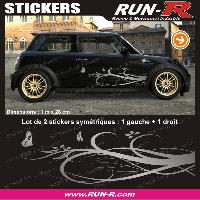 Adhesifs & Stickers Auto Decoration sticker FLORAL ART 4 PAPILLONS - 1 METRE - ARGENT - TOUS VEHICULES - Run-R