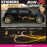 Adhesifs & Stickers Auto Decoration sticker FLORAL ART 4 PAPILLONS - 1 METRE - DORE - TOUS VEHICULES - Run-R