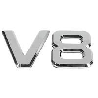 Adhesifs & Stickers Auto Embleme V8 chrome 3D compatible avec camion - 16x9cm