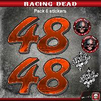 Adhesifs & Stickers Auto Pack 6 Stickers DD10 48 Orange compatible avec Harley Davidson - Run-R