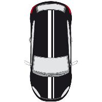 Adhesifs & Stickers Auto Set 2 Adhesifs -RACING BANDE GT- Blanc - PROMO ADN - Car Deco