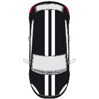 Adhesifs & Stickers Auto Set 2 Adhesifs RACING DOUBLE BANDE - Blanc