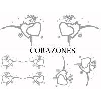 Adhesifs & Stickers Auto Set Adhesifs -ELEMENT CORAZONES- Gris - Car Deco