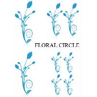 Adhesifs & Stickers Auto Set Adhesifs -ELEMENT FLORAL CIRCLE- Bleu - PROMO ADN - Car Deco