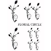 Adhesifs & Stickers Auto Set Adhesifs -ELEMENT FLORAL CIRCLE- Noir - PROMO ADN - Car Deco