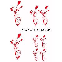 Adhesifs & Stickers Auto Set Adhesifs -ELEMENT FLORAL CIRCLE- Rouge - PROMO ADN - Car Deco