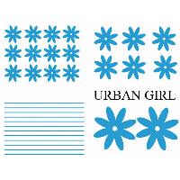 Adhesifs & Stickers Auto Set Adhesifs -ELEMENT URBAN GIRL- Bleu - PROMO ADN - Car Deco