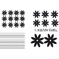 Adhesifs & Stickers Auto Set Adhesifs -ELEMENT URBAN GIRL- Noir - PROMO ADN - Car Deco