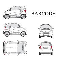 Adhesifs & Stickers Auto Set complet Adhesifs -BARCODE- Argent - Taille M - PROMO ADN - Car Deco