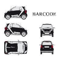 Adhesifs & Stickers Auto Set complet Adhesifs -BARCODE- Blanc - Taille M - PROMO ADN - Car Deco