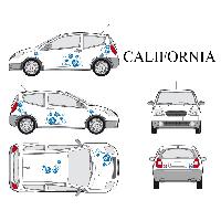 Adhesifs & Stickers Auto Set complet Adhesifs -CALIFORNIA- Bleu - Taille S - Car Deco