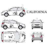 Adhesifs & Stickers Auto Set complet Adhesifs -CALIFORNIA- Noir - Taille S - Car Deco