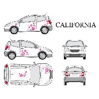 Adhesifs & Stickers Auto Set complet Adhesifs -CALIFORNIA- Rose - Taille S - Car Deco