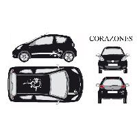 Adhesifs & Stickers Auto Set complet Adhesifs -CORAZONES- Blanc - Taille M - Car Deco