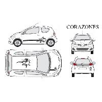 Adhesifs & Stickers Auto Set complet Adhesifs -CORAZONES- Noir - Taille M - Car Deco