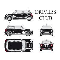 Adhesifs & Stickers Auto Set complet Adhesifs -DRIVERS CLUB- Blanc - Taille M - PROMO ADN - Car Deco