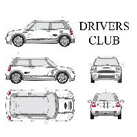 Adhesifs & Stickers Auto Set complet Adhesifs -DRIVERS CLUB- Noir - Taille M - PROMO ADN - Car Deco