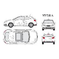 Adhesifs & Stickers Auto Set complet Adhesifs -HYDRA- Argent - Taille M - Car Deco