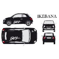 Adhesifs & Stickers Auto Set complet Adhesifs -IKEBANA- Blanc - Taille M - PROMO ADN - Car Deco