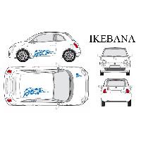 Adhesifs & Stickers Auto Set complet Adhesifs -IKEBANA- Bleu - Taille M - PROMO ADN - Car Deco