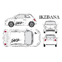 Adhesifs & Stickers Auto Set complet Adhesifs -IKEBANA- Noir - Taille M - PROMO ADN - Car Deco