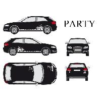 Adhesifs & Stickers Auto Set complet Adhesifs -PARTY- Blanc - Taille M - PROMO ADN - Car Deco