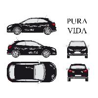 Adhesifs & Stickers Auto Set complet Adhesifs -PURA VIDA- Blanc - Taille M - Car Deco