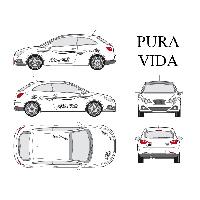 Adhesifs & Stickers Auto Set complet Adhesifs -PURA VIDA- Noir - Taille M - Car Deco