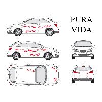 Adhesifs & Stickers Auto Set complet Adhesifs -PURA VIDA- Rouge - Taille S - Car Deco